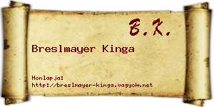 Breslmayer Kinga névjegykártya